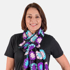 Limited Collection La Marey 100% Cotton Hand Crochet Black, Purple - Multi Colour Floral Shawl (160x86x18cm)