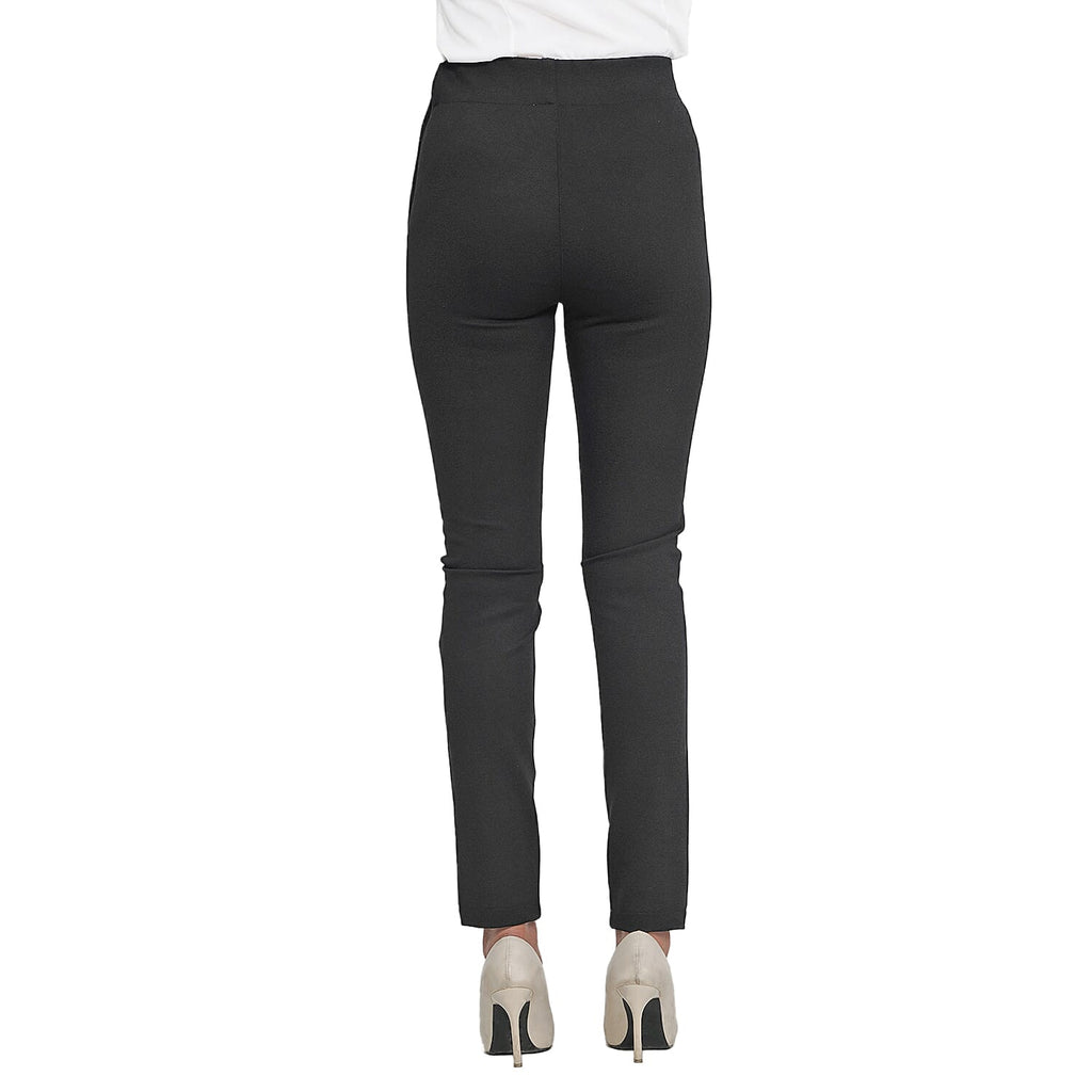 LA MAREY 100% Genuine Leather Ponte Leggings (Size M 12-14) - Black - Inside Leg -  29 in