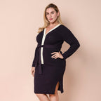 LA MAREY Ribbed Knit Skirt (Size M, 10-12) - Dark Plum