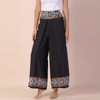 LA MAREY 100% Viscose Embroidery Women Trousers (Size 8-14) - Black