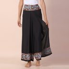 LA MAREY 100% Viscose Embroidery Women Trousers (Size 8-14) - Black