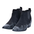 LA MAREY Snake Print Ankle Boots with Side Zipper (Size 5) - Black - Grey