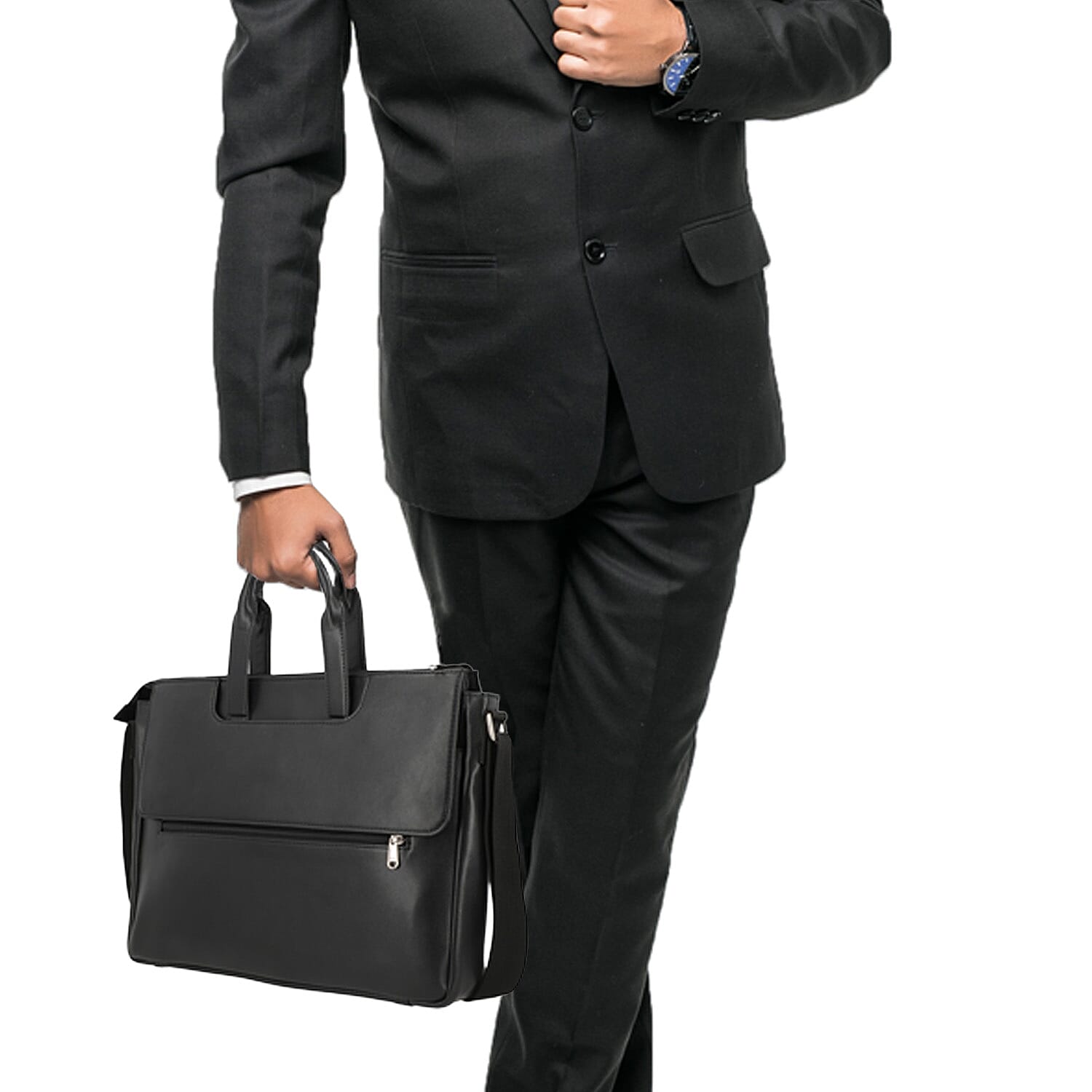 LA MAREY Laptop Bag with Adjustable Shoulder Strap (Size 41x30x6 Cm) - Black