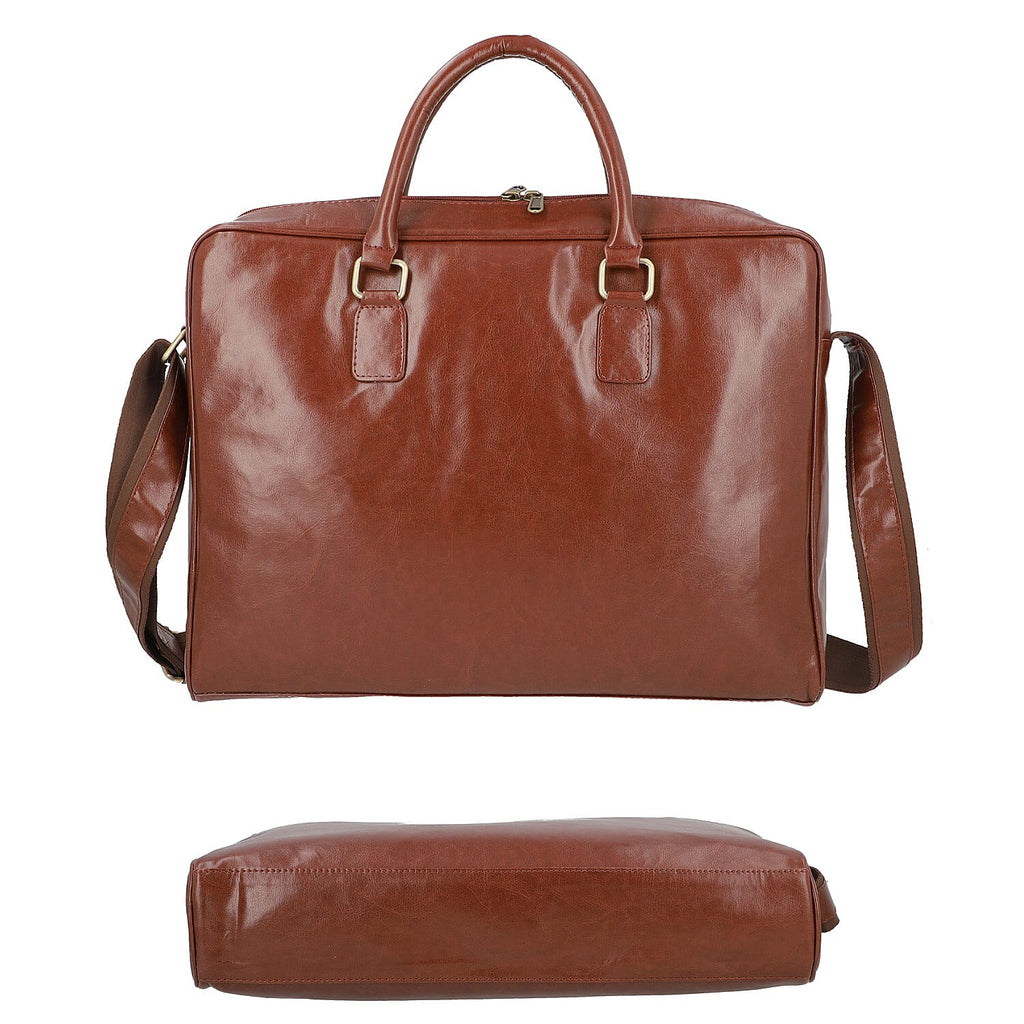 LA MAREY Laptop Bag with Adjustable Shoulder Strap (Size 41x30x6 Cm) - Brown