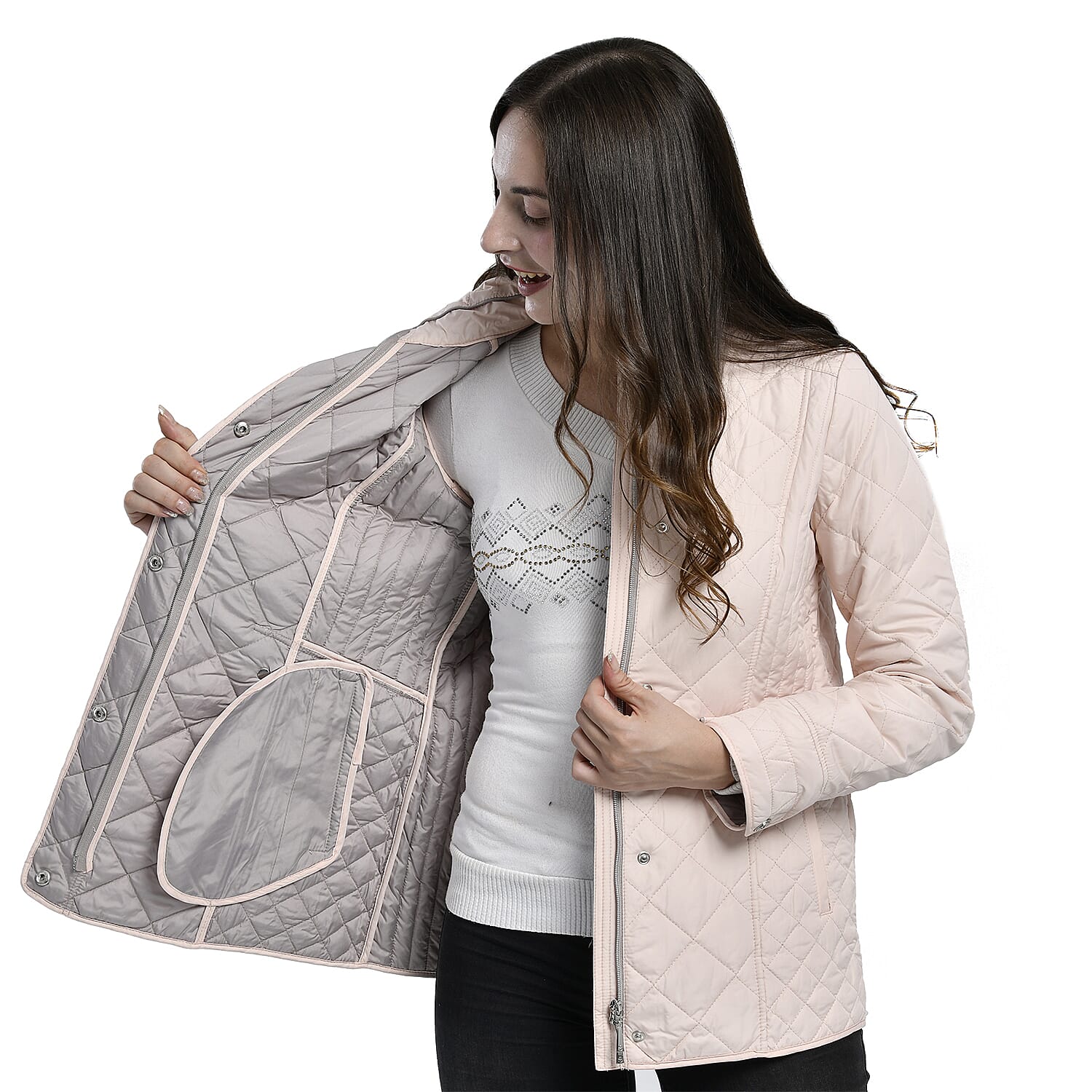 La Marey Lightweight Padded Jacket (Size 22) - Light Peach