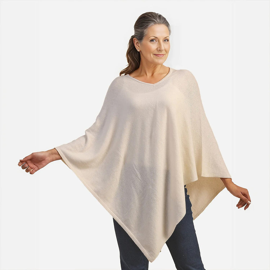 LA MAREY 100% Cashmere Woollen Poncho (Size- 70 Cm) - Khaki