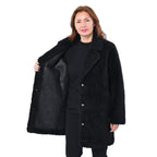 LA MAREY Reversible Faux Fur Winter Coat (Size 10-20) - Black
