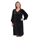 LA MAREY V Neck Long Dress (Size L,16-18) - Black