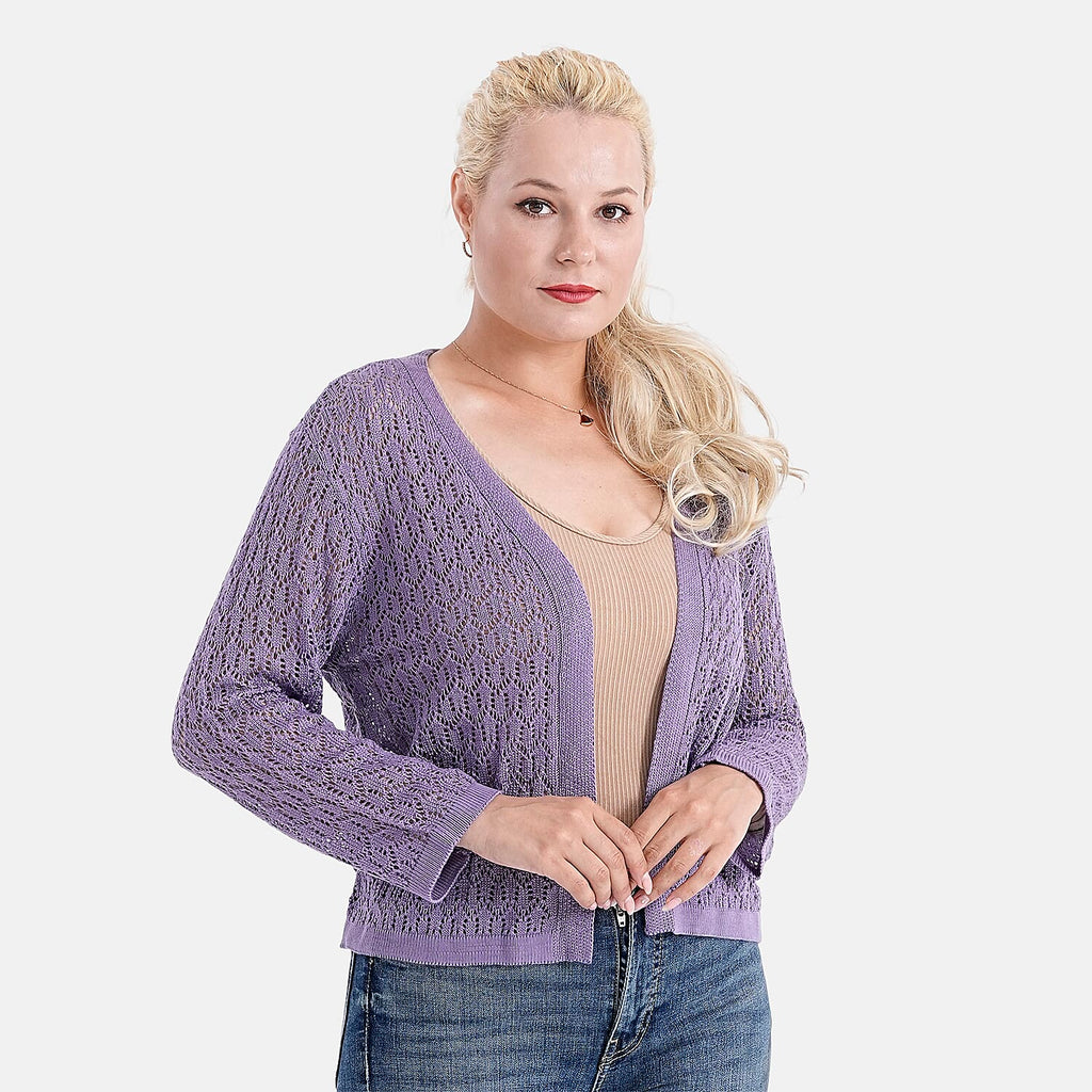 LA MAREY Womens Lace Bolero (Size XXL) - Purple