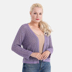 LA MAREY Womens Lace Bolero (Size XXL) - Purple