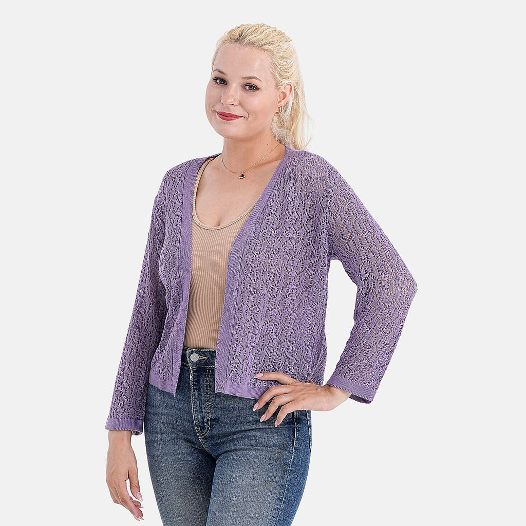 LA MAREY Womens Lace Bolero (Size XXL) - Purple