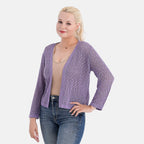 LA MAREY Womens Lace Bolero (Size XXL) - Purple