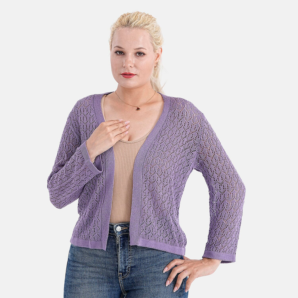 LA MAREY Womens Lace Bolero (Size XXL) - Purple