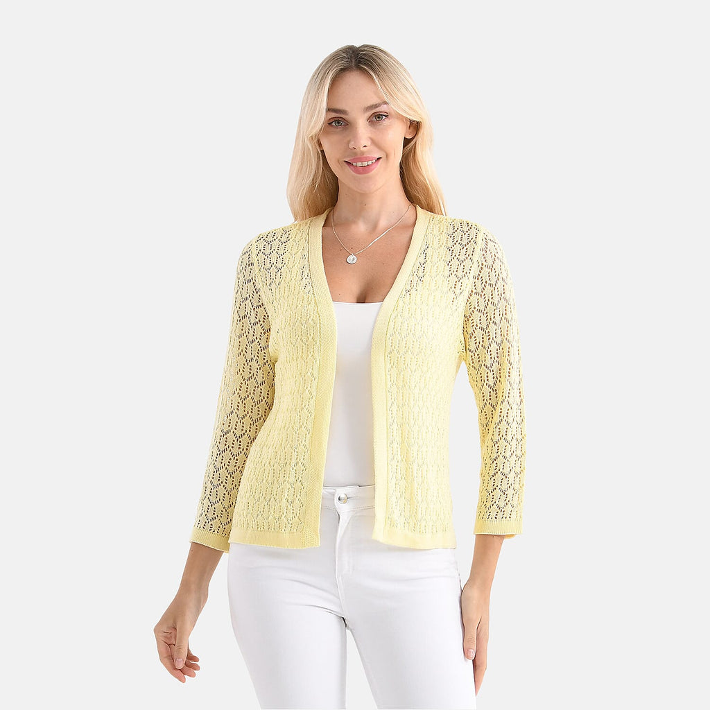 LA MAREY Womens Lace Bolero (Size XXL) - Cheese White
