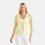 LA MAREY Womens Lace Bolero (Size XXL) - Cheese White