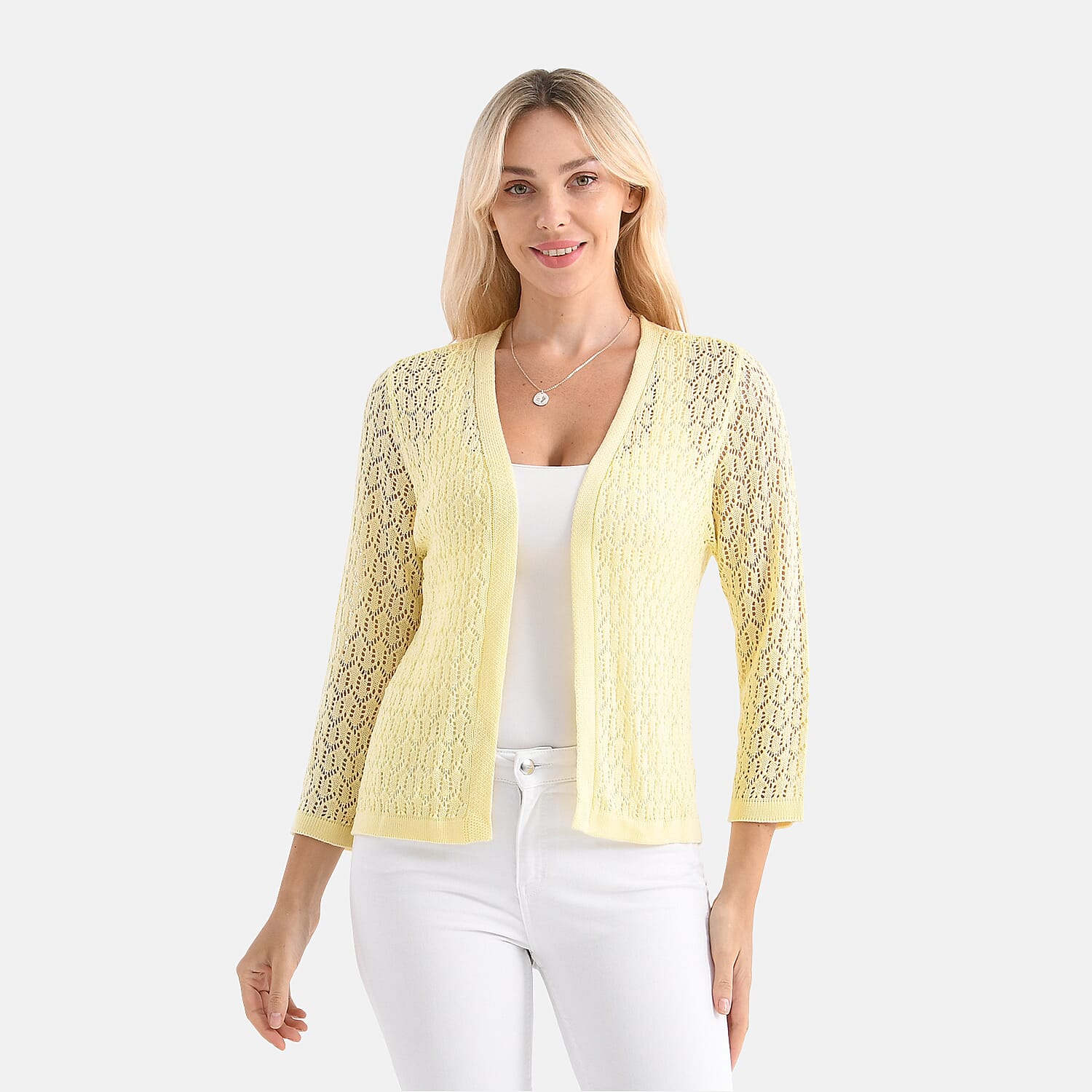 LA MAREY Womens Lace Bolero (Size XXL) - Cheese White