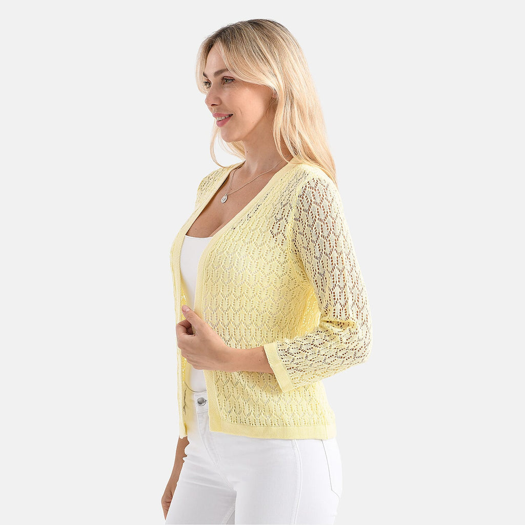 LA MAREY Womens Lace Bolero (Size XXL) - Cheese White
