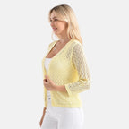 LA MAREY Womens Lace Bolero (Size XXL) - Cheese White
