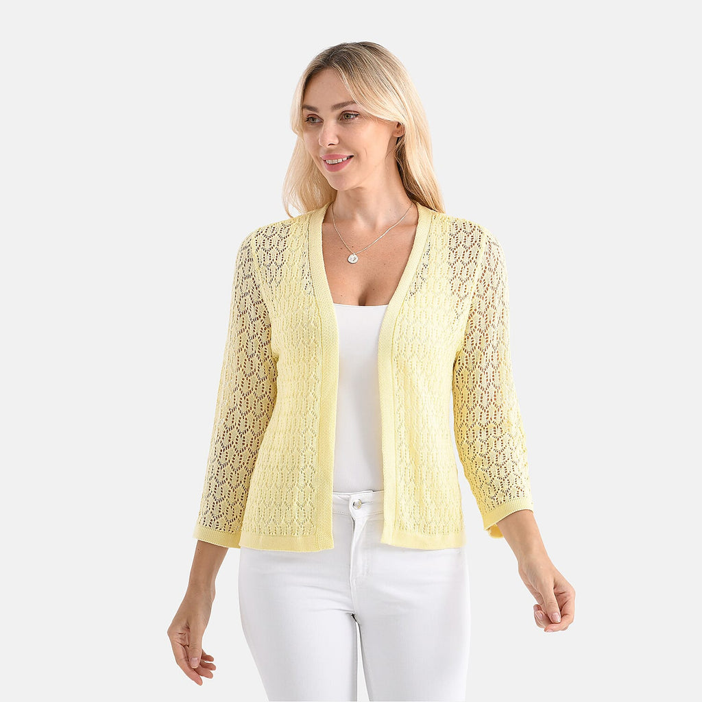 LA MAREY Womens Lace Bolero (Size XXL) - Cheese White