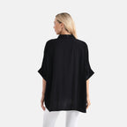 LA MAREY Womens Viscose Relaxed Fit Button Down Shirt (Size - 18 to 24) - Black