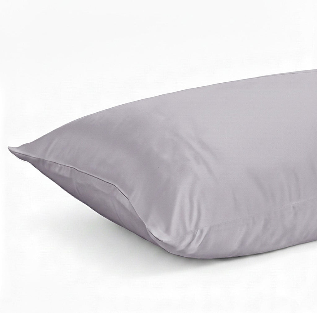 LA Marey Signature 100% Mulberry Silk Pillow Case with Button (Size 75x50 cm) - Silver