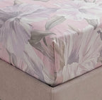 LA Marey Signature Set of 3 100% Mulberry Silk Fitted Sheets & 2 MOP Button Pillowcases (190 x 135 cm) - Beige