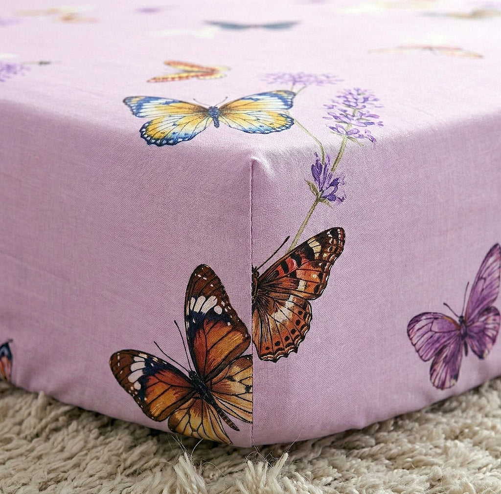 LA Marey Signature Set of 3 100% Mulberry Silk Fitted Sheets & 2 MOP Button Pillowcases (200 x 150 cm) - Pink