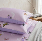 LA Marey Signature Set of 3 100% Mulberry Silk Fitted Sheets & 2 MOP Button Pillowcases (200 x 150 cm) - Pink