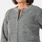 Beaumonde Ladies Round Neck Knitted Zipper (Size 16 to 18) - Grey