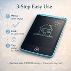 LCD Writing & Drawing Tablet with Stylus Pen (8.5 inch) - Blue