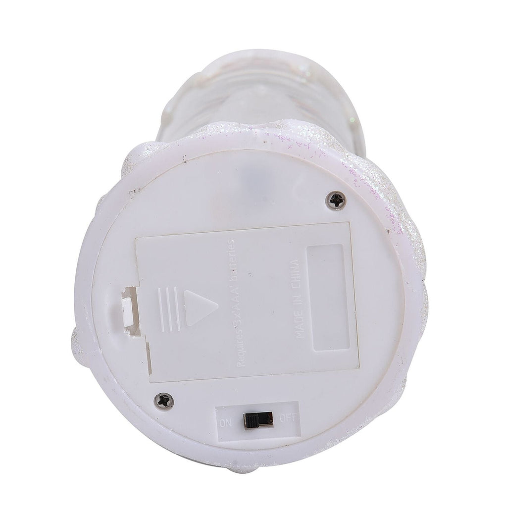 LED Glitter Flameless Candle with Moving Sprinkle Pattern with USB Cable or Requires 3AAA (not Included) - White