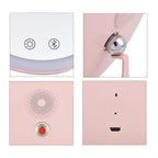 LED Makeup Mirror with Bluetooth Audio (Size 25x18x10 cm) - Pink