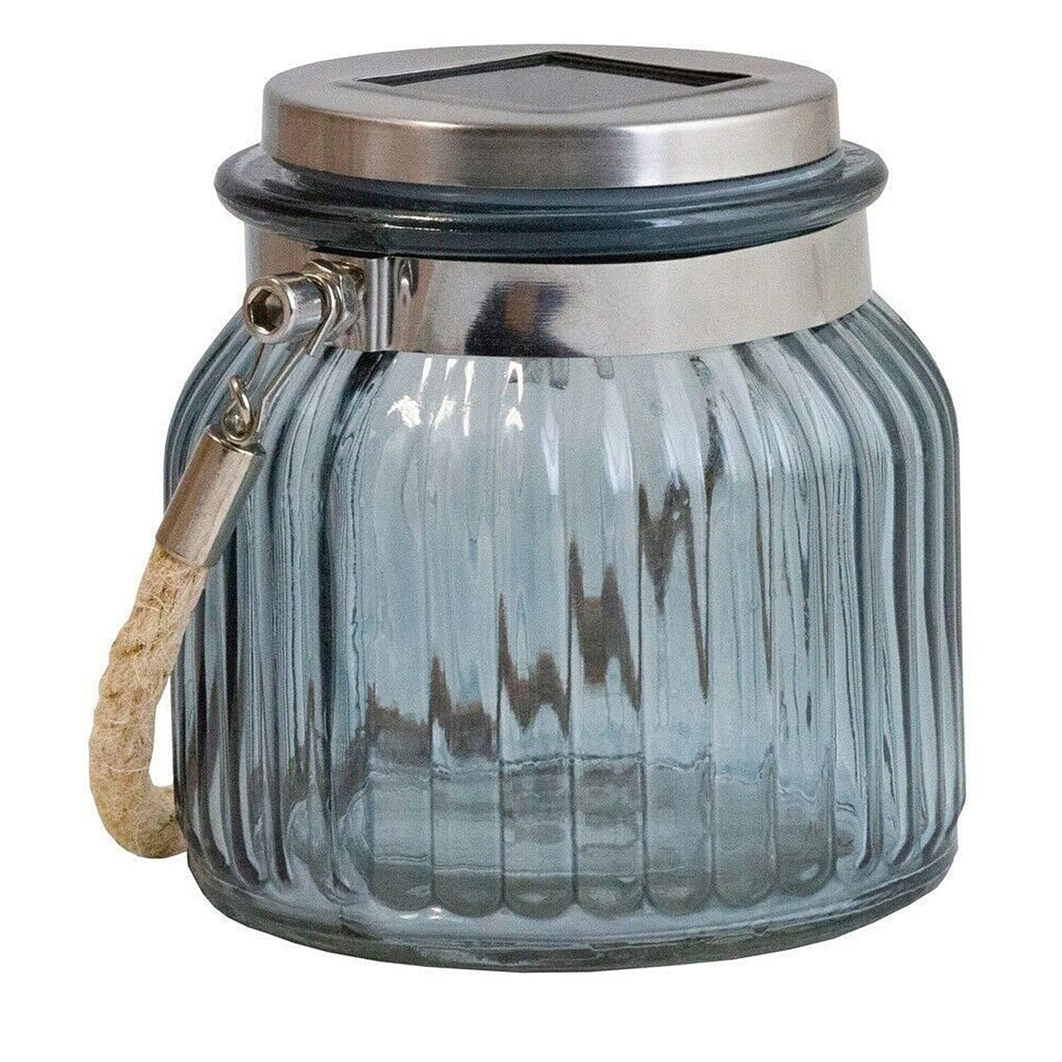 Solar Powered LED Hanging Glass Jar Lantern - Square