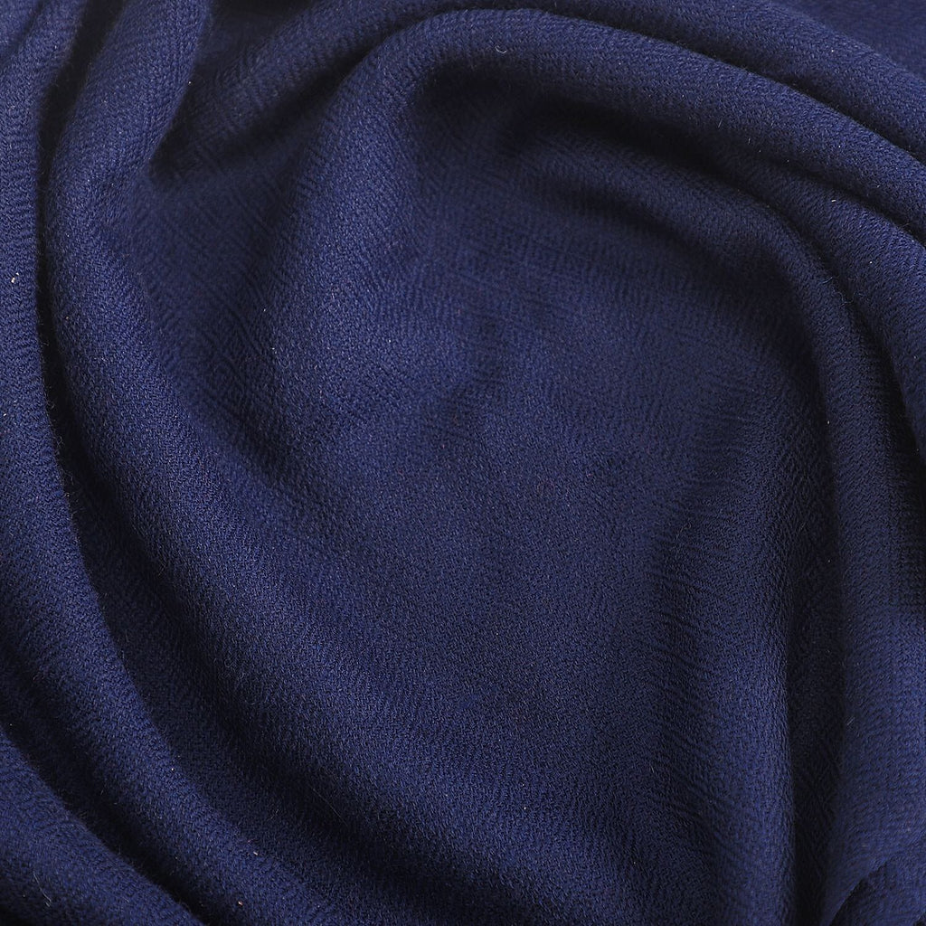 La Marey 100% Cashmere Pashmina Scarf (Size 190x70 Cm) - Dark Blue