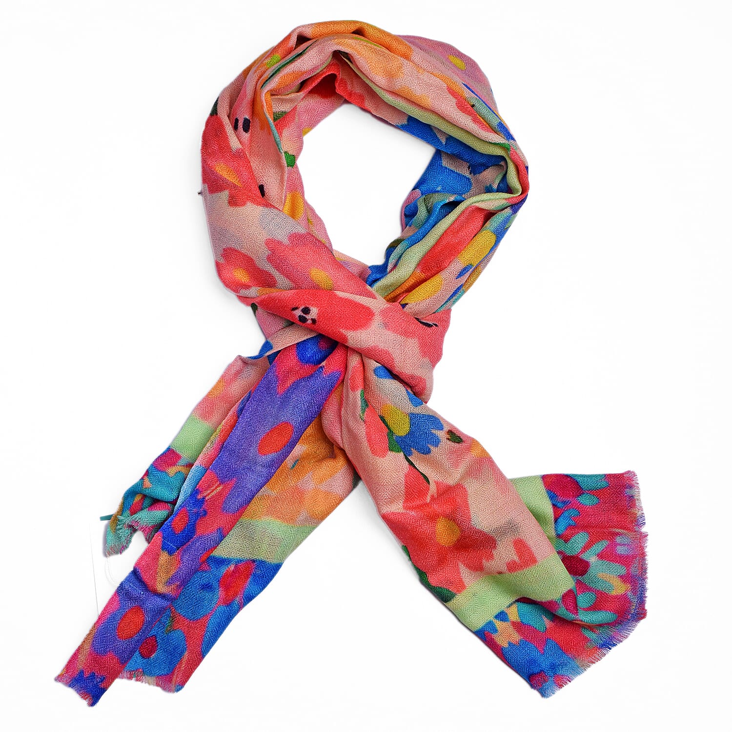 100% Cashmere Floral Printed Scarf - Multi Color