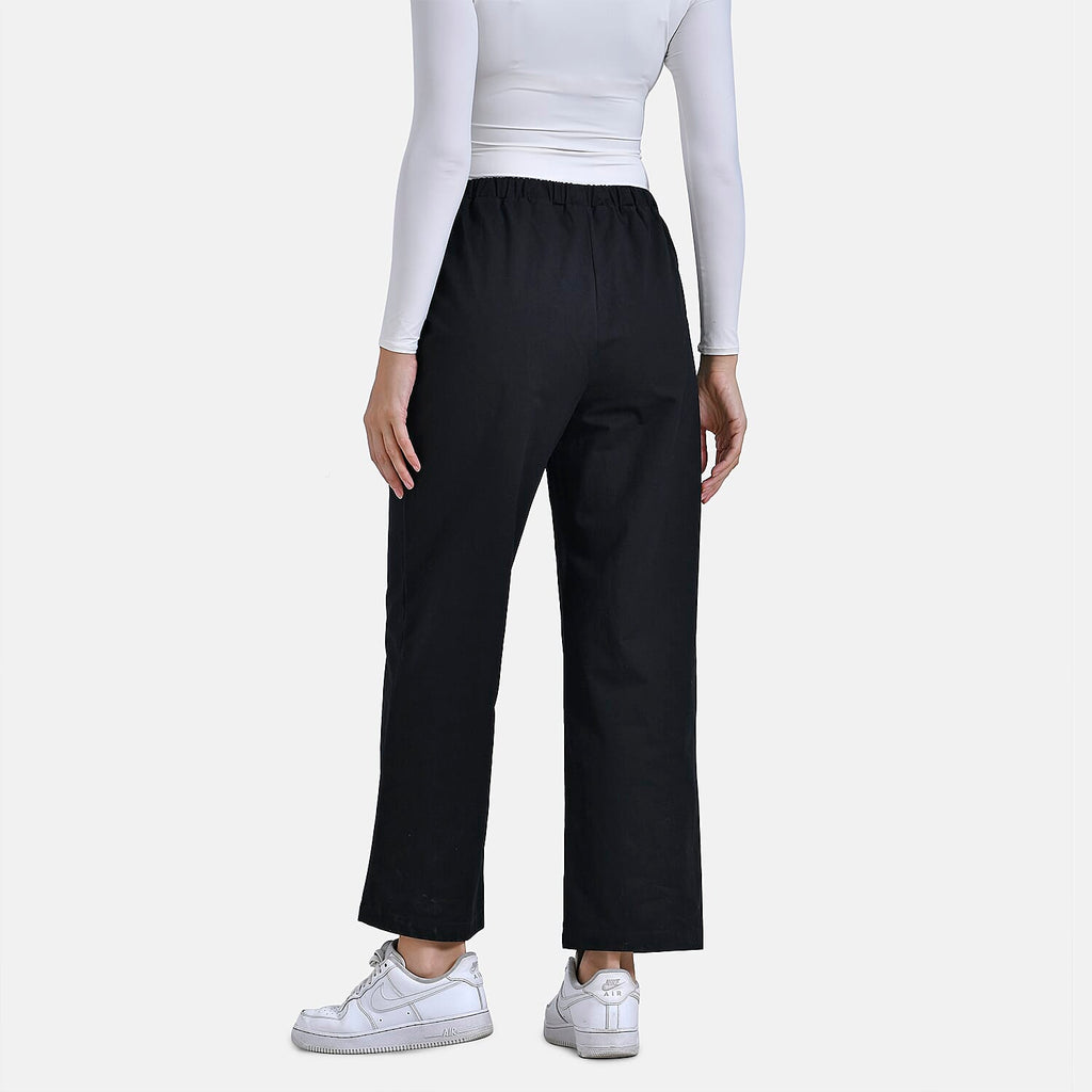 La Marey 100% Cotton Elastic Waist Casual Wear Trousers (Size 20) - Black