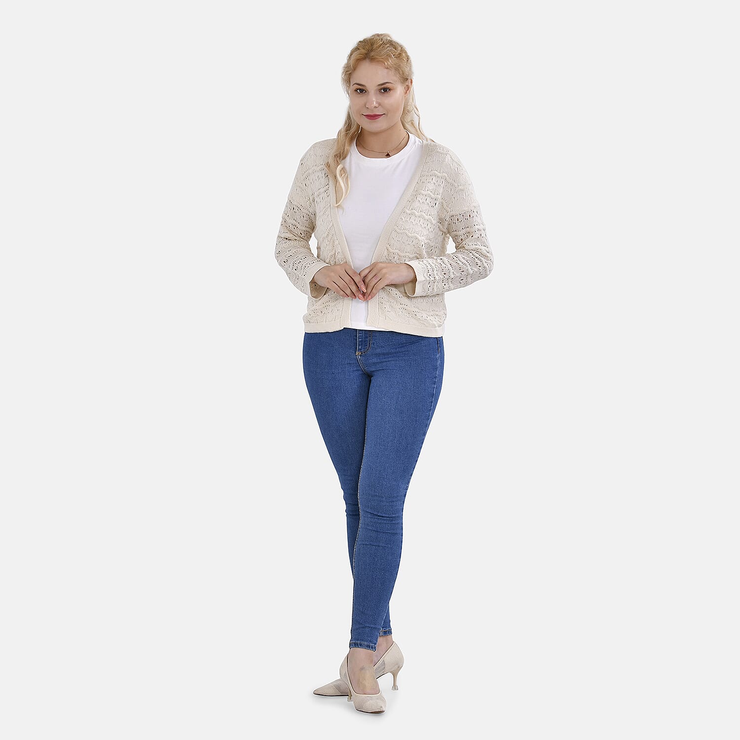 La Marey Summer Lace Cardigan (Size M, 12-14) - White