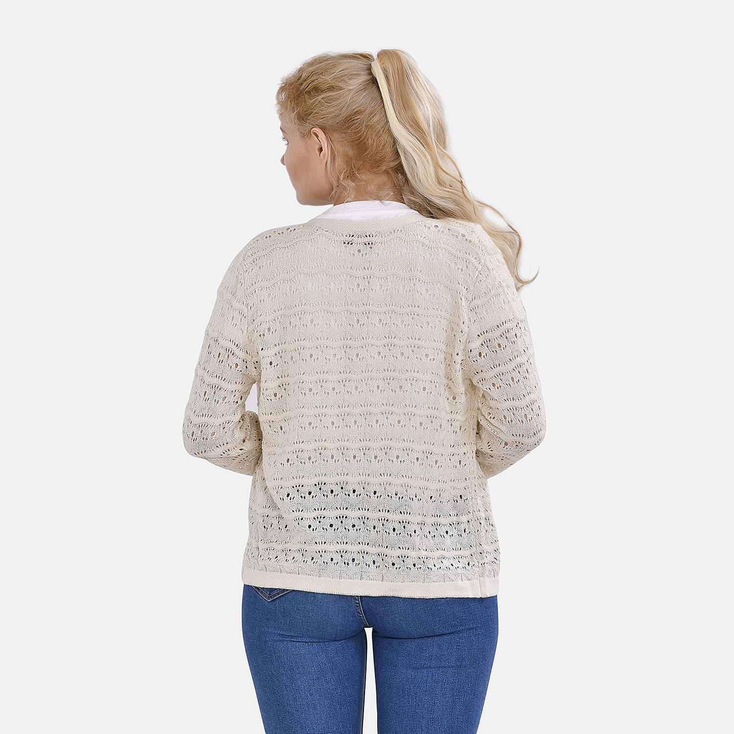 La Marey Summer Lace Cardigan (Size M, 12-14) - White
