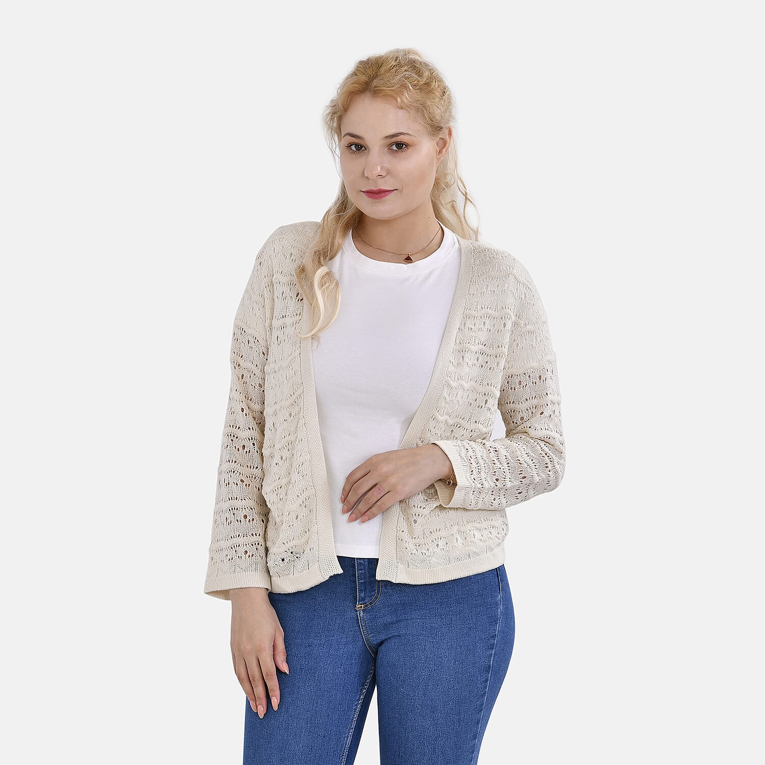 La Marey Summer Lace Cardigan (Size M, 12-14) - White