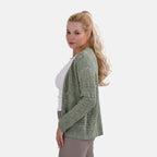 La Marey Acrylic Patterned Cardigan (Size 24 to 26) - Green