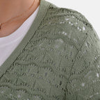 La Marey Acrylic Patterned Cardigan (Size 24 to 26) - Green