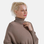 La Marey High Tie Tassel Poncho (One Size) - Camel