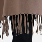 La Marey High Tie Tassel Poncho (One Size) - Camel