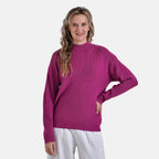 La Marey Solid Colour Crew Neck Jumper (Size 8 to 10) - Plum Red