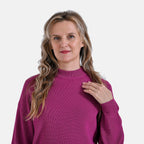 La Marey Solid Colour Crew Neck Jumper (Size 8 to 10) - Plum Red