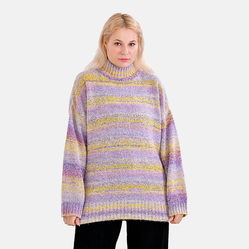 La Marey Abstract Jumper (Size L) Purple & Yellow