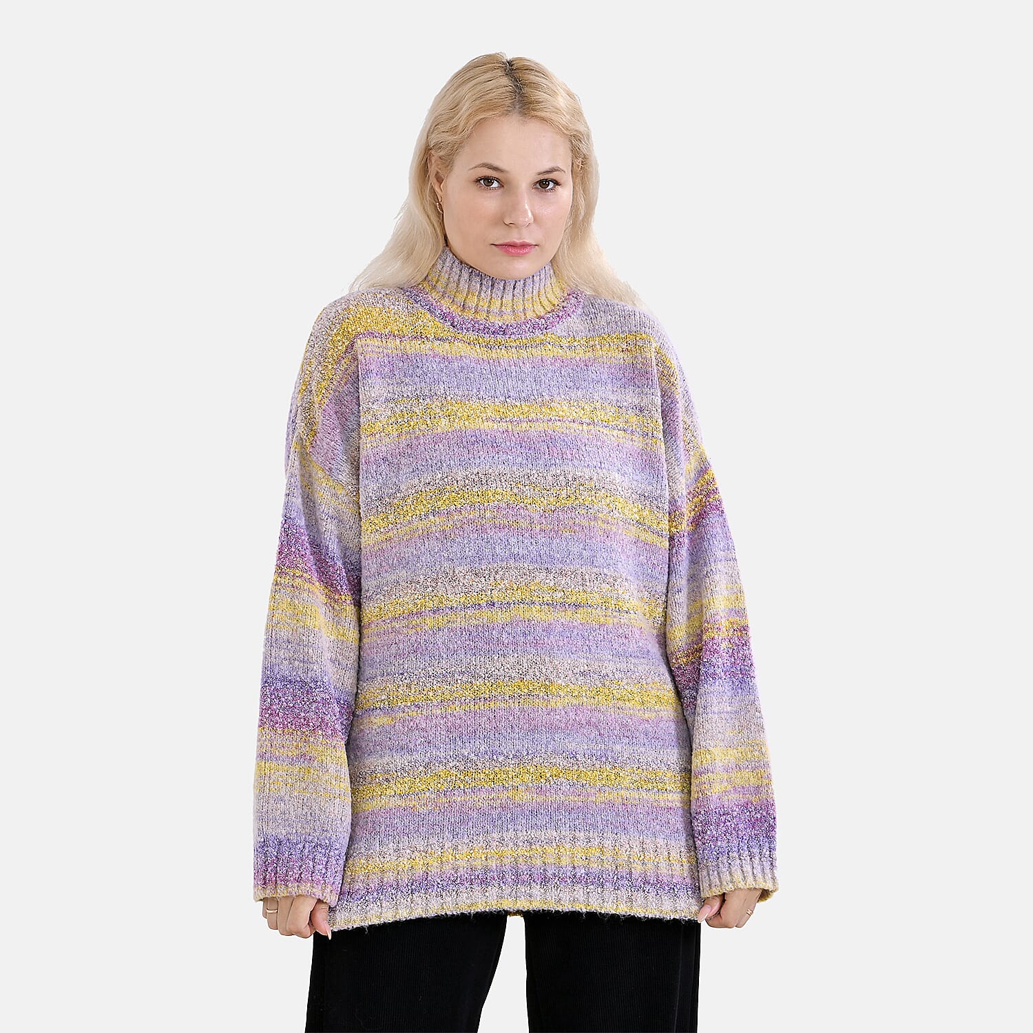 La Marey Abstract Jumper (Size L) Purple & Yellow
