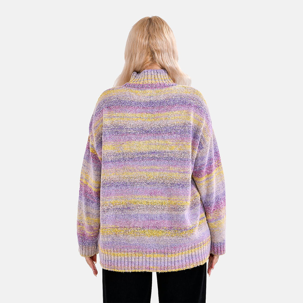 La Marey Abstract Jumper (Size L) Purple & Yellow