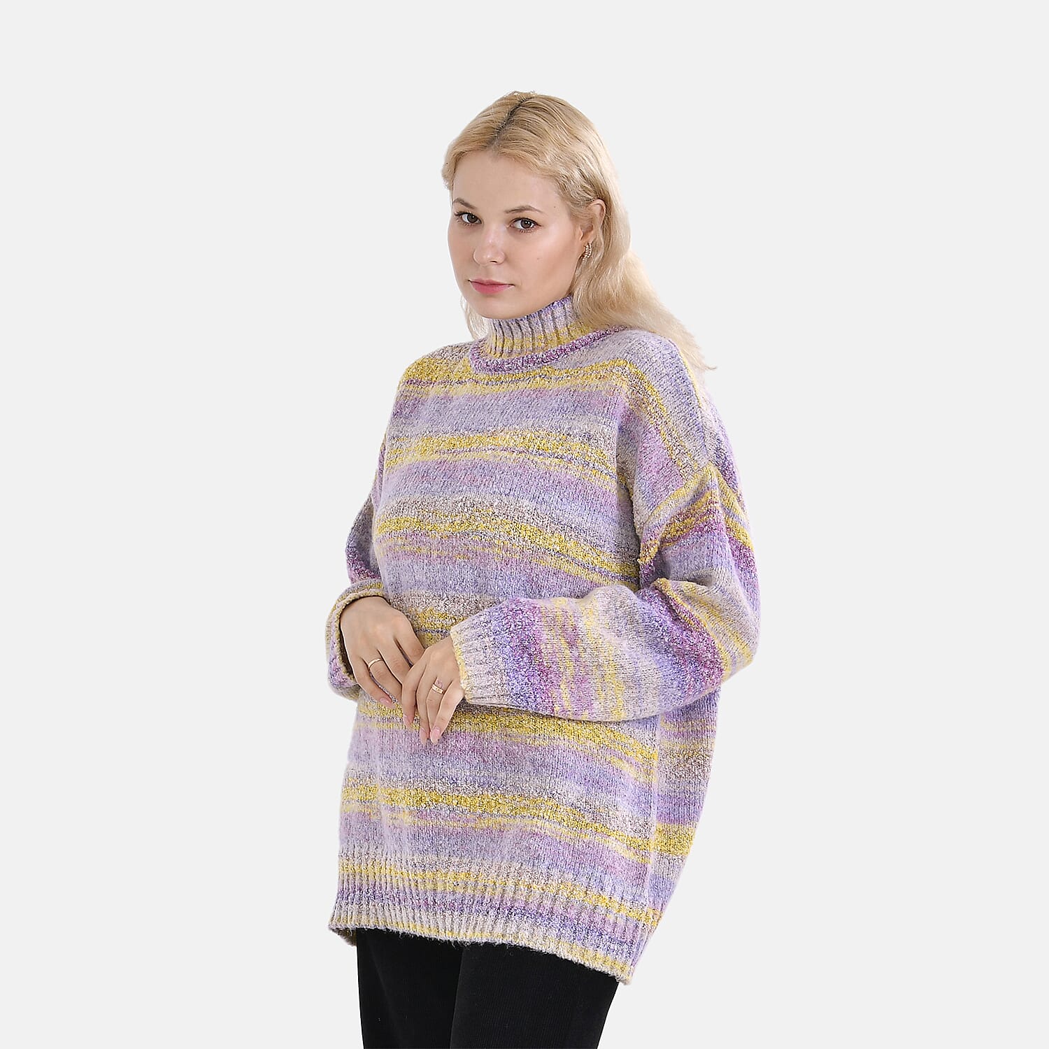 La Marey Abstract Jumper (Size L) Purple & Yellow