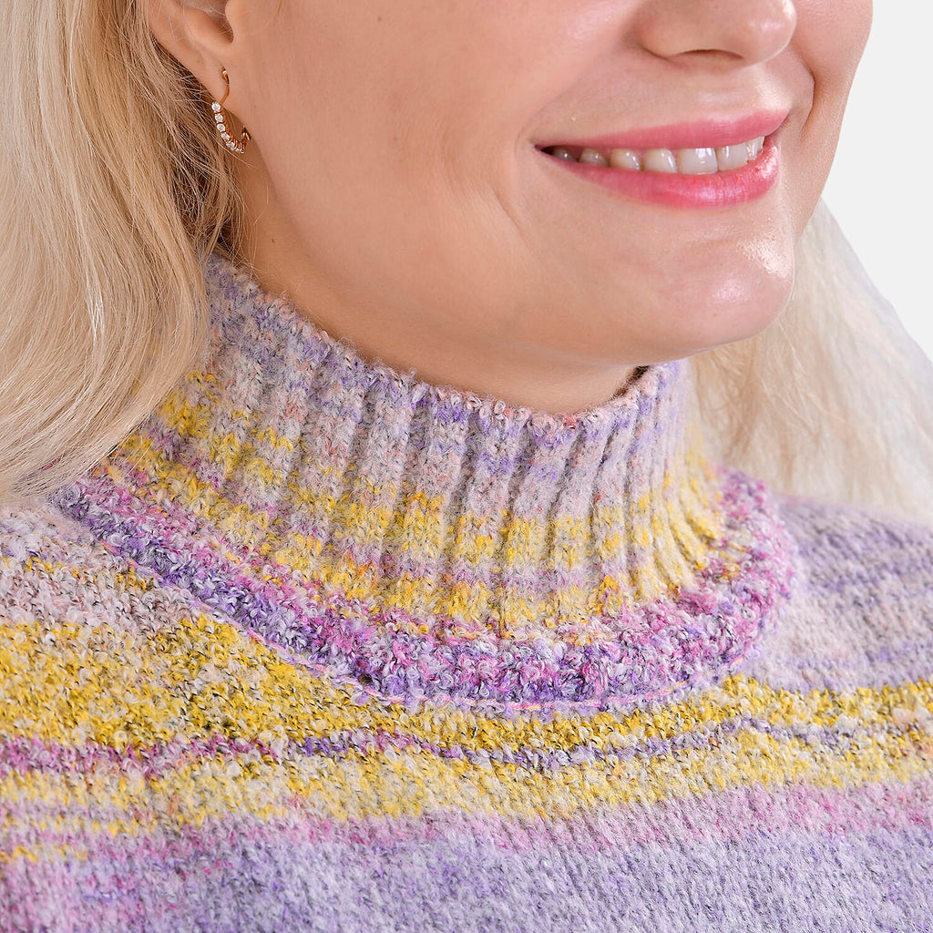 La Marey Abstract Jumper (Size L) Purple & Yellow